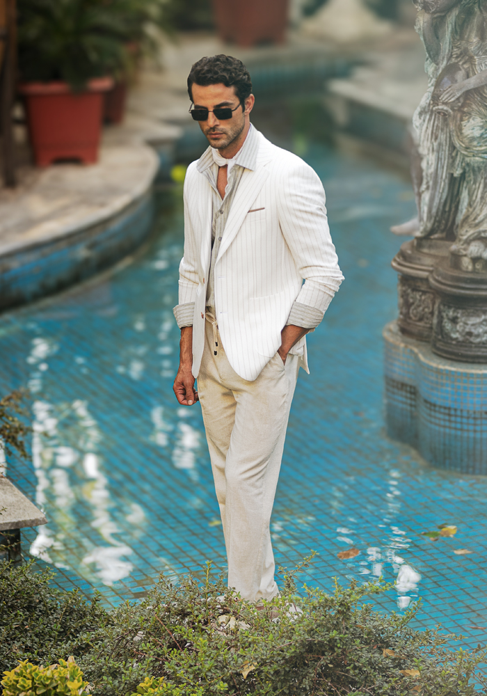 کت دو دکمه راه راه 4355 - Image 2