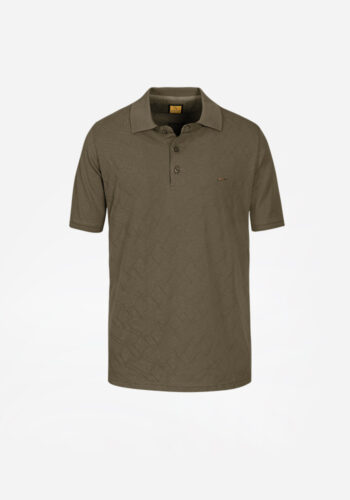 تیشرت سه دکمه طرحدار سبز