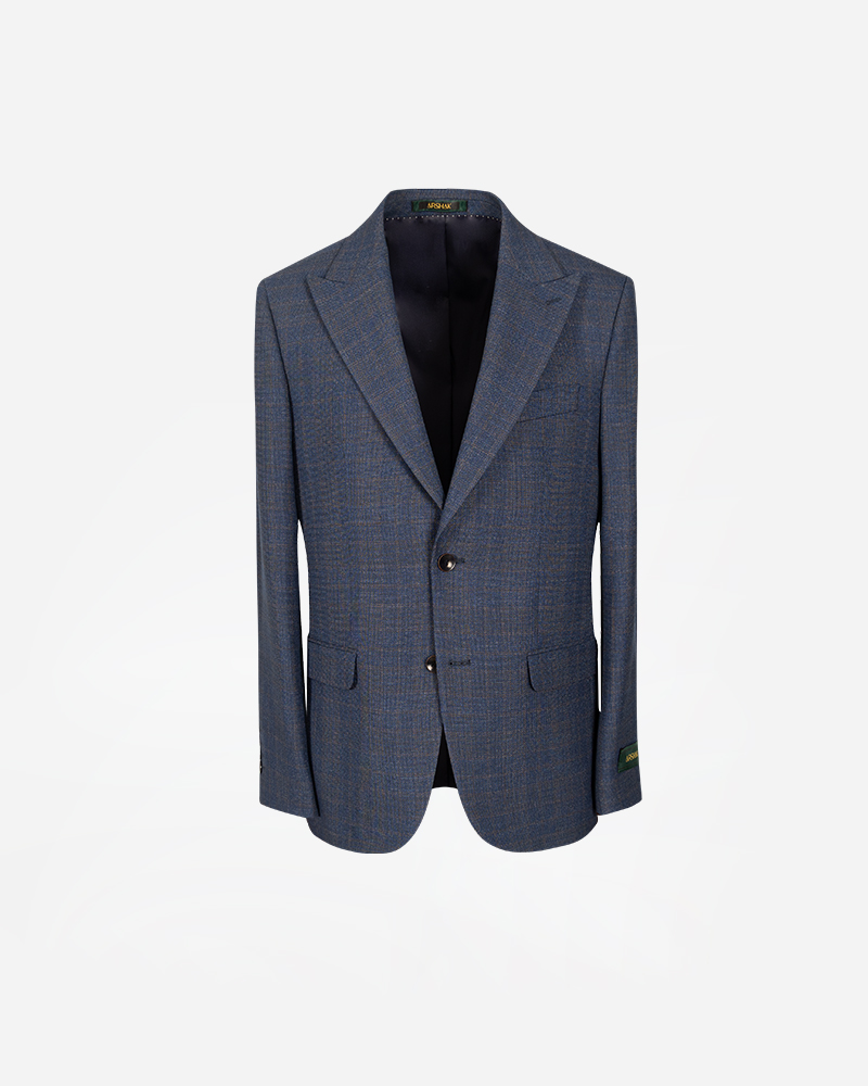 کت دو کمه چهارخانه سورمه ای