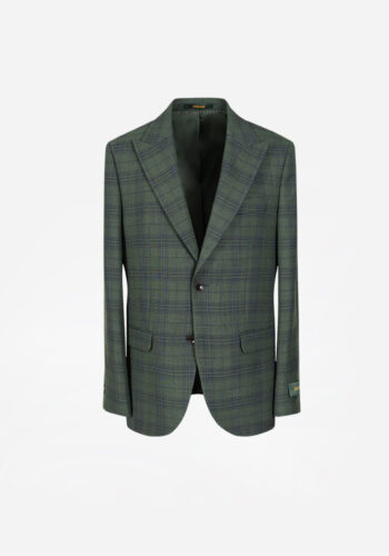 کت دو کمه چهارخانه سبز